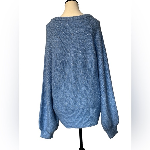 Lauren Conrad Women’s size XXL oversized pullover sweater blue with sparkle new - Picture 5 of 11